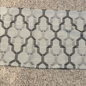 2 grey Geometric pattern valance 48”x 17.5”